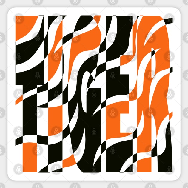 Tiger - King of the Jungle - Retro Stripes Sticker by TuncGK